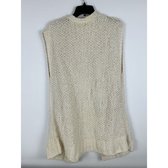 Eileen Fisher Sweater Small Beige Open Front Cardigan Duster Project Cotton - Picture 4 of 7